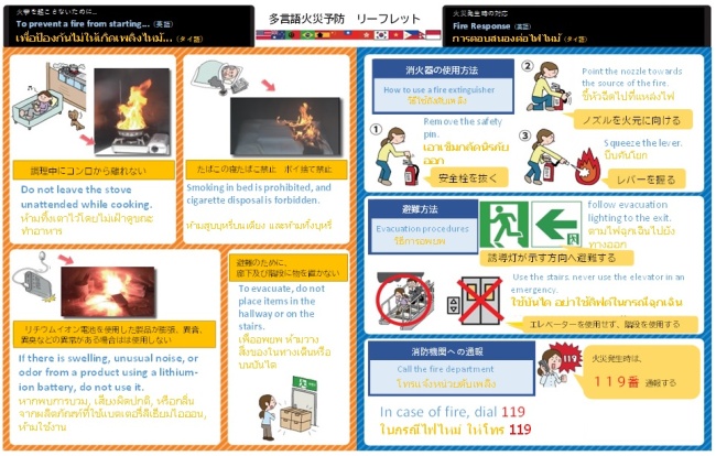 火災予防パンフレット（英語・タイ語）